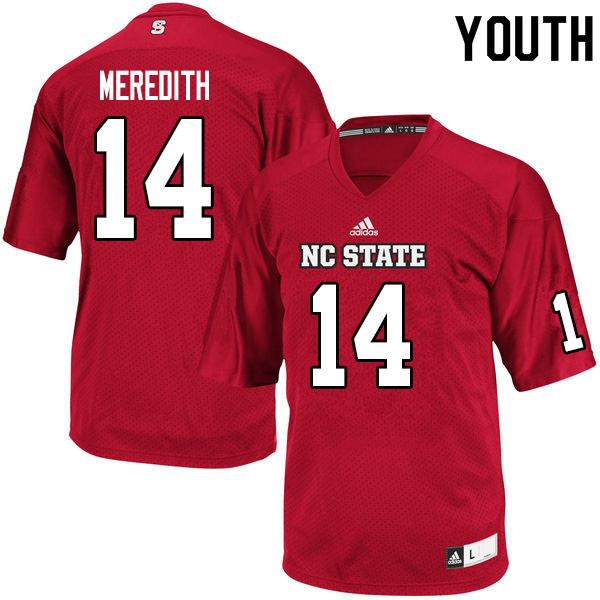 Youth #14 Nehki Meredith NC State Wolfpack College Football Jerseys Sale-Red - Click Image to Close